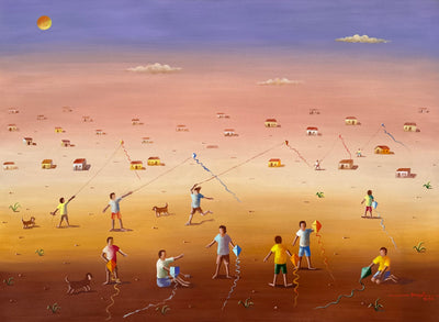 Boys Playing with Kites, by Julio Brigato