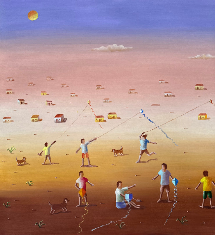 Boys Playing with Kites, by Julio Brigato