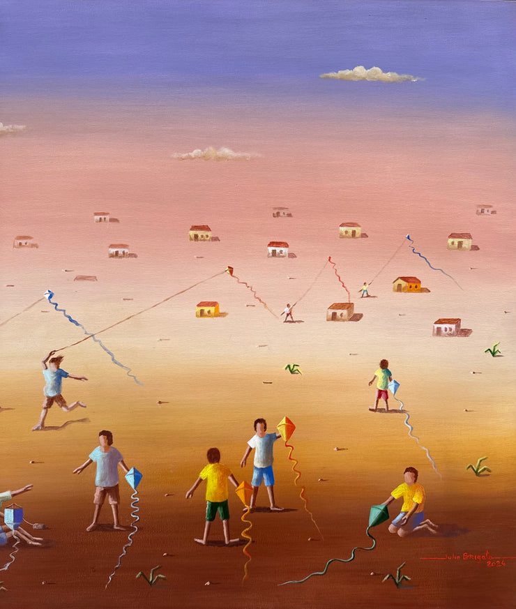 Boys Playing with Kites, by Julio Brigato