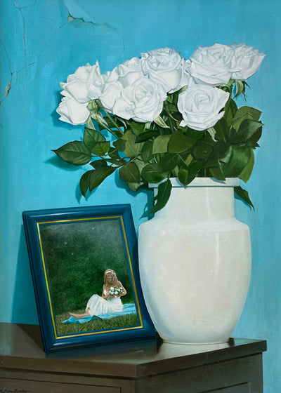 Natureza morta com floral, óleo sobre tela 60 x 90 cm - Elton